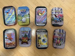 200 Pokémon Karten in 4 coolen Metalboxen