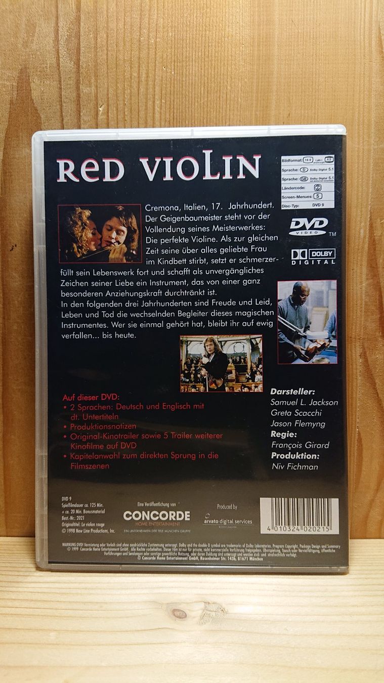 Tutti i DVDs: RED VIOLIN DVD mit Samuel L. Jackson – Usato da Wilderswil venduto da Exebub 1