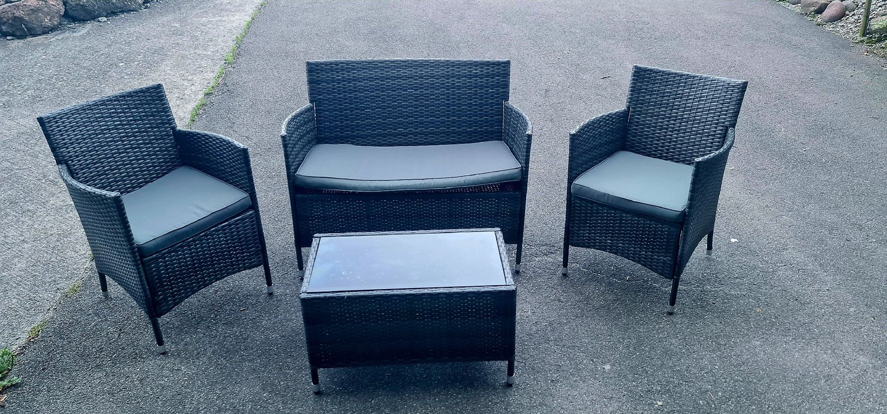 Rattan Lounge grau wenig gebraucht Garten Lounge Sitzgruppe (Gebraucht) in Hombrechtikon für CHF 70 – nur Abholung auf Ricardo kaufen