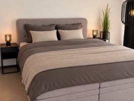 Boxspringbett mit Bettkasten Doppelbett 180x200cm grau