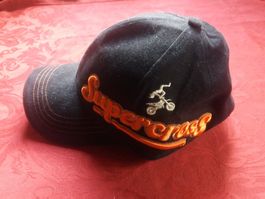 Casquette Supercross noire, broderie orange, comme neuve