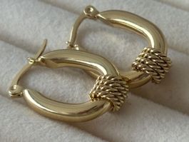 Edelstahl Elegante Creolen Ohrschmuck  Farbe:Gold