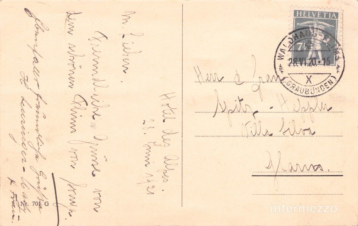 Cartes postales: Flims GR // 1920 Dorf noch dünn bebaut – D'occasion à Basel par intermezzo12 1