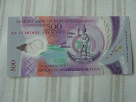 Vanuatu 500 Vatu 2017, P-18, Polymer Banknote, Unzirkuliert