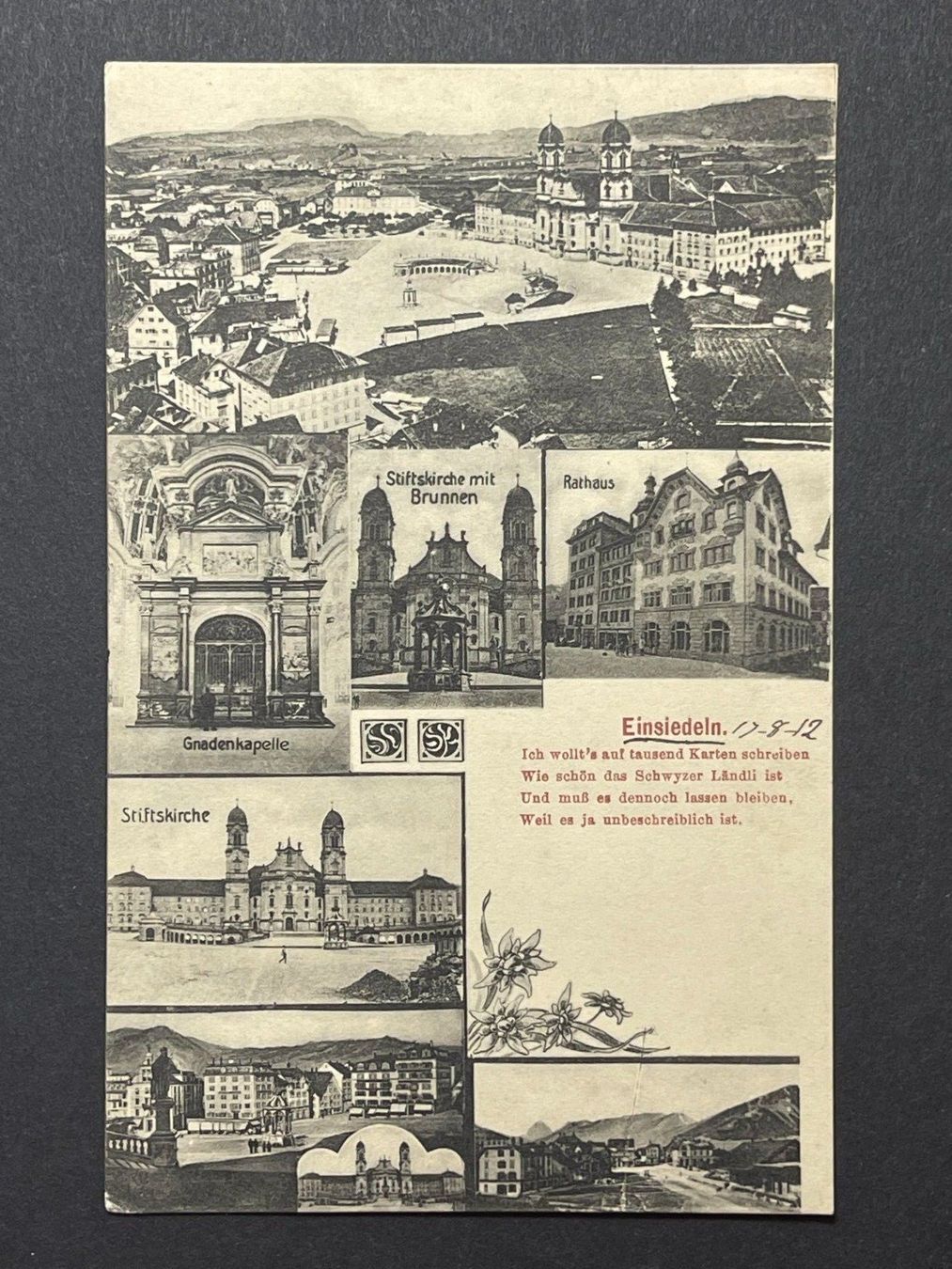 Ansichtskarten: Einsiedeln - 1912 – Gebraucht aus Steg VS von _vinci_