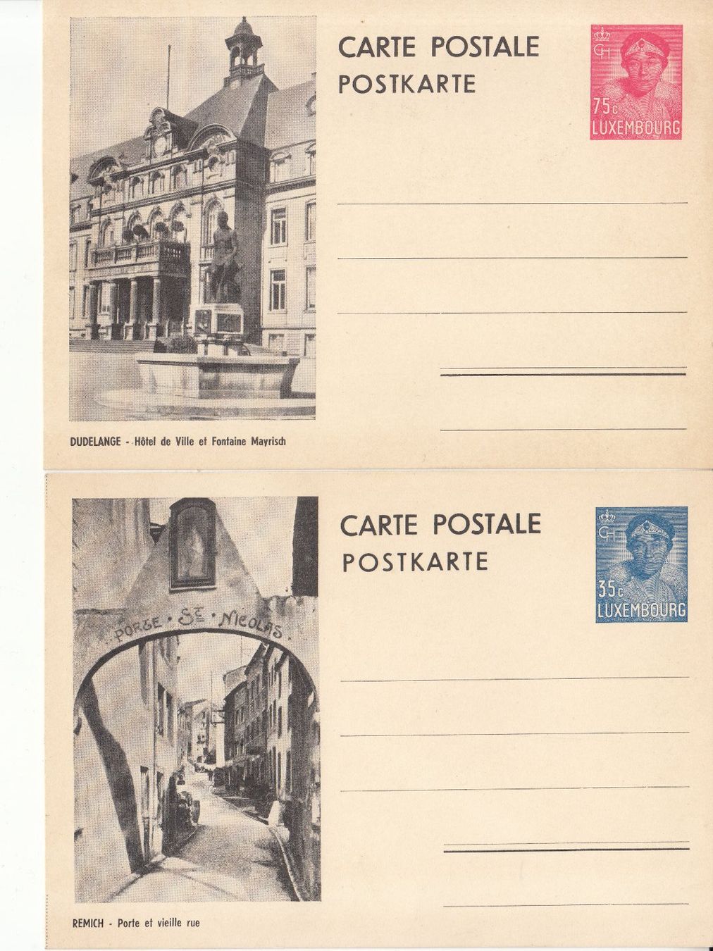 Alle Briefmarken: Luxemburg 3 Postkarten 1937 – Gebraucht aus Bürglen TG von StampGraf 3