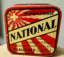 Antike Blechdose Farbband NATIONAL F. LAUENER, Zürich