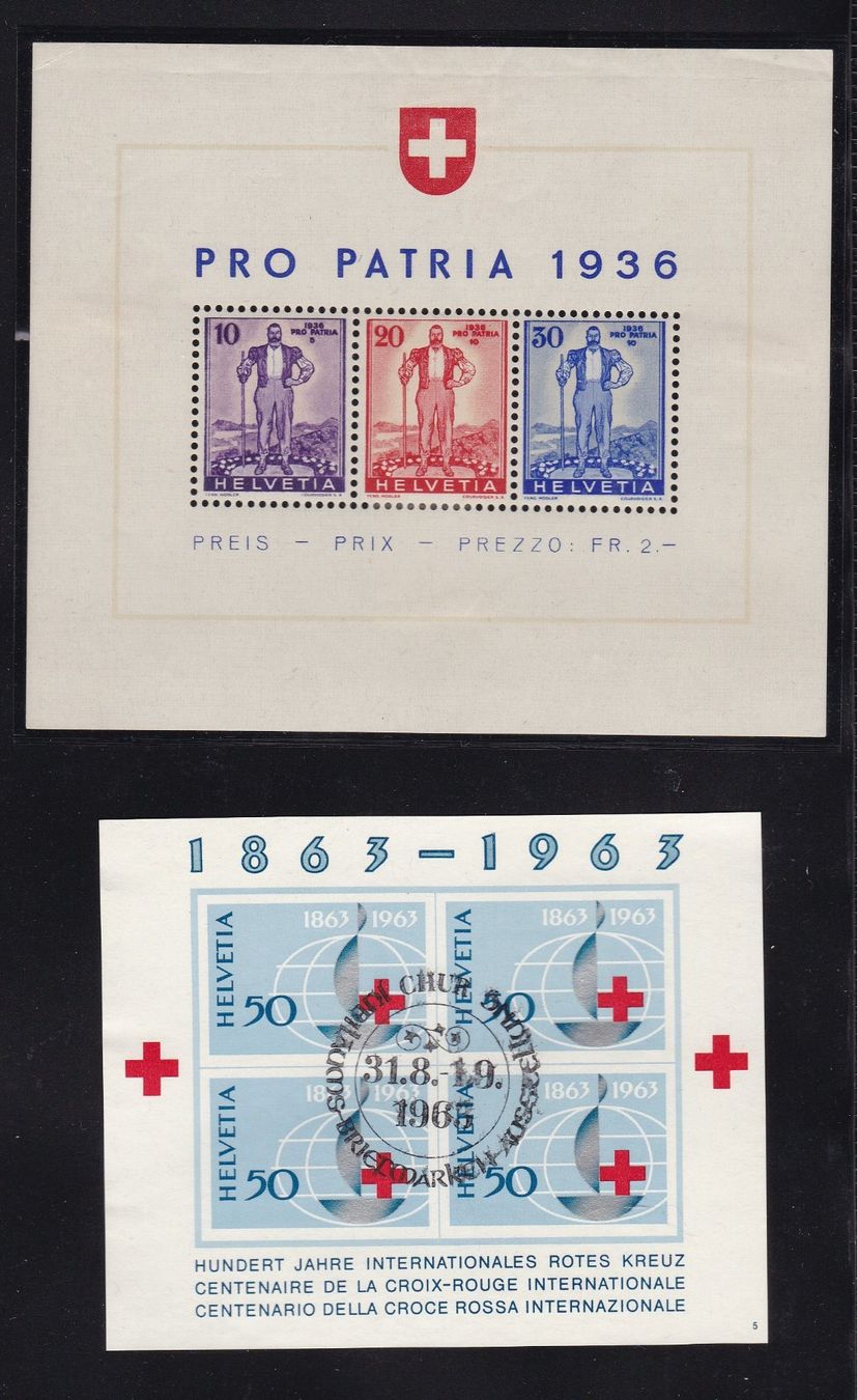 Tous les timbres: 10 x CH Briefmarken Blocks ab 1936 – D'occasion à Münchwilen AG par Nesar