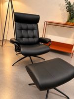 Sessel London, low back, mit Hocker