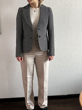 Emporio Armani Blazer, schwarz, gepunktet, Gr. 38