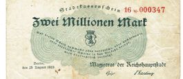 Berlin 2 Mil.Mark 25.08.1923 SS+-SS++