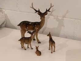 Hutschenreuther Hirsch- und Reh-Figuren, Porzellan