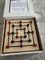 Vintage Wooden Nine Men's Morris Game - Classic Fun!