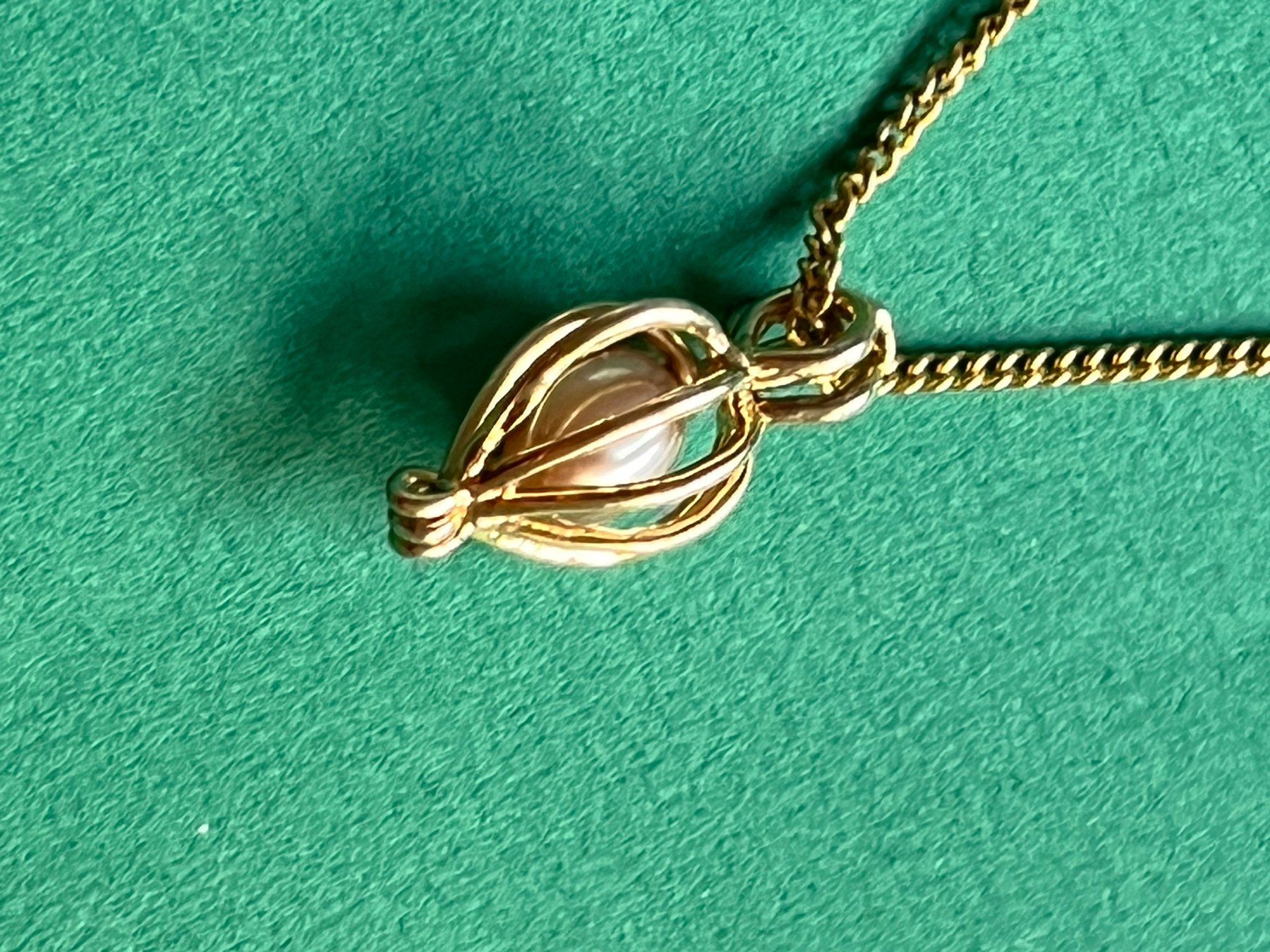 Ketten: Goldkette mit Perlenanhänger, Vintage, elegant – Gebraucht aus Laufen von Futuremarket 2