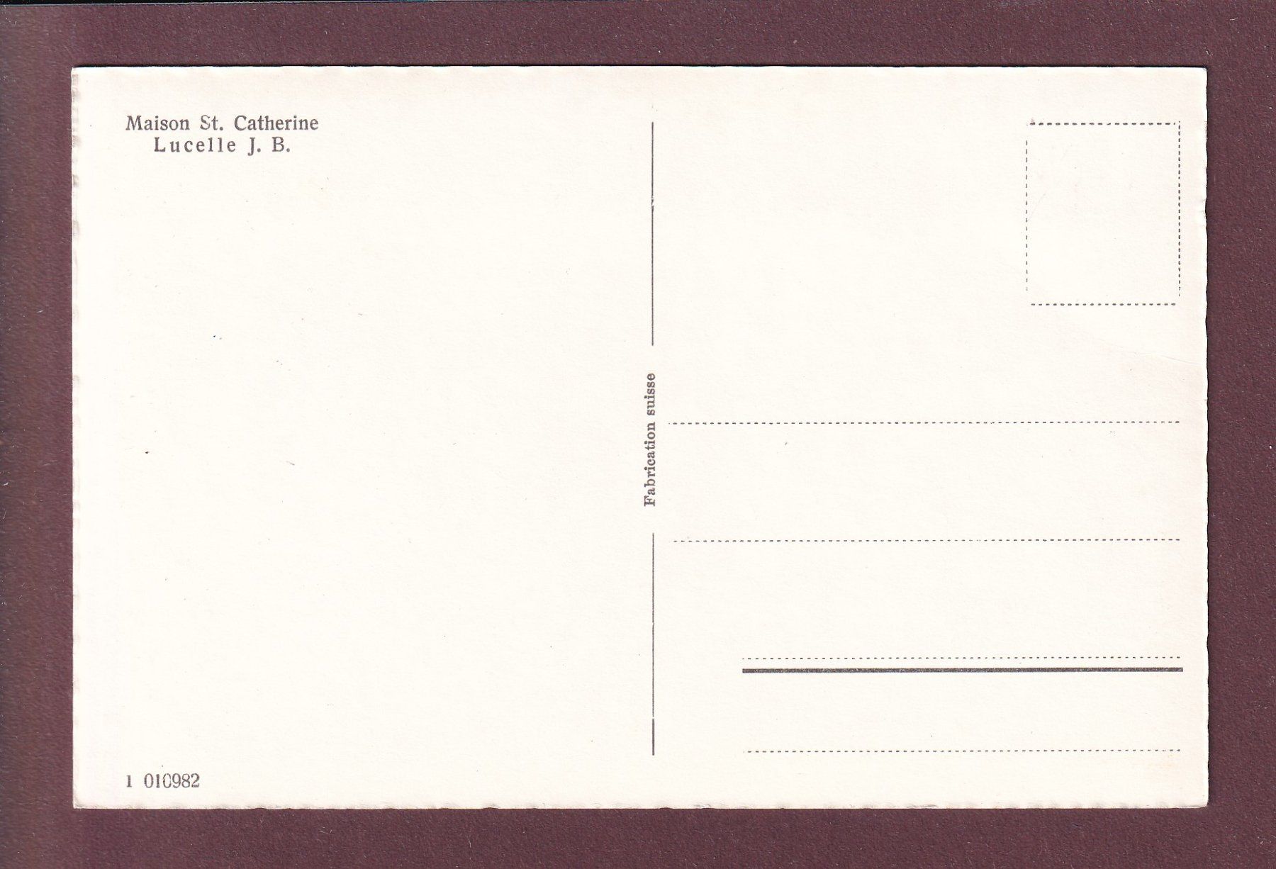Cartes postales: LUCELLE - Maison St. Catherine – D'occasion à Pully par nicecards 1