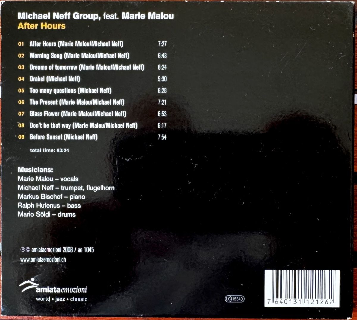CDs: CD Michael Neff Group feat. Marie Malou - After Hours – Gebraucht aus Zürich von tomakomai 1