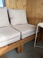 Garten-oder Balkonsofa Holz Akazie,  mit Polster beige 