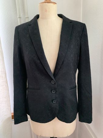 Damen Blazer schwarz Gr. 38 mit Muster von H&M