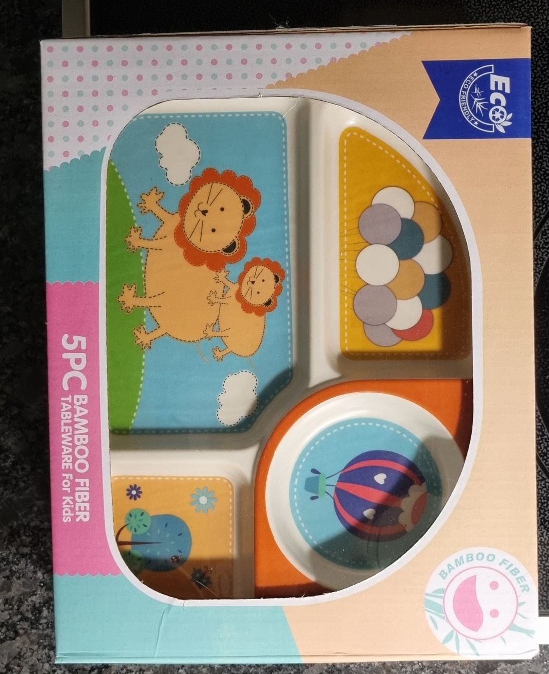 Geschirrsets: KINDER GESCHIRR-SET Eco Bamboo " LION " – Neu und originalverpackt aus Stäfa von BURG23 2