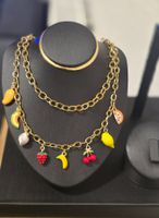 Collier acier inox fruits NEUF / Edelstahl Früchtekette NEU