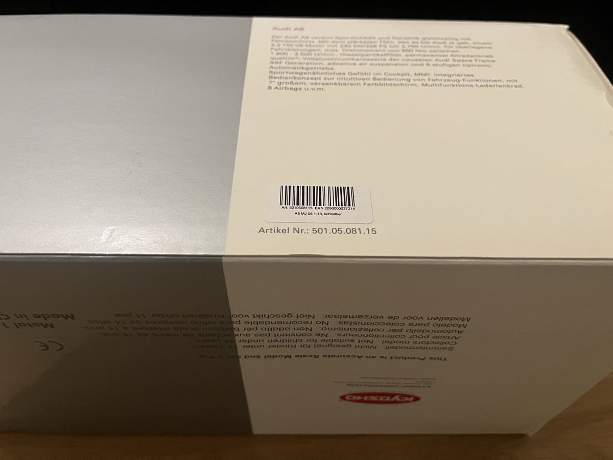 Kyosho Modellautos: Audi A8 1/18 Kyosho – Gebraucht aus Léchelles von Mlinspiration 8
