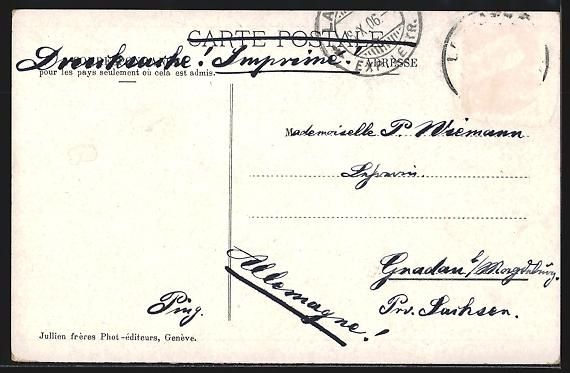 Ansichtskarten: AK Lausanne, Le Chateau, 1906 – Gebraucht aus Berlin von bartko-reher 1