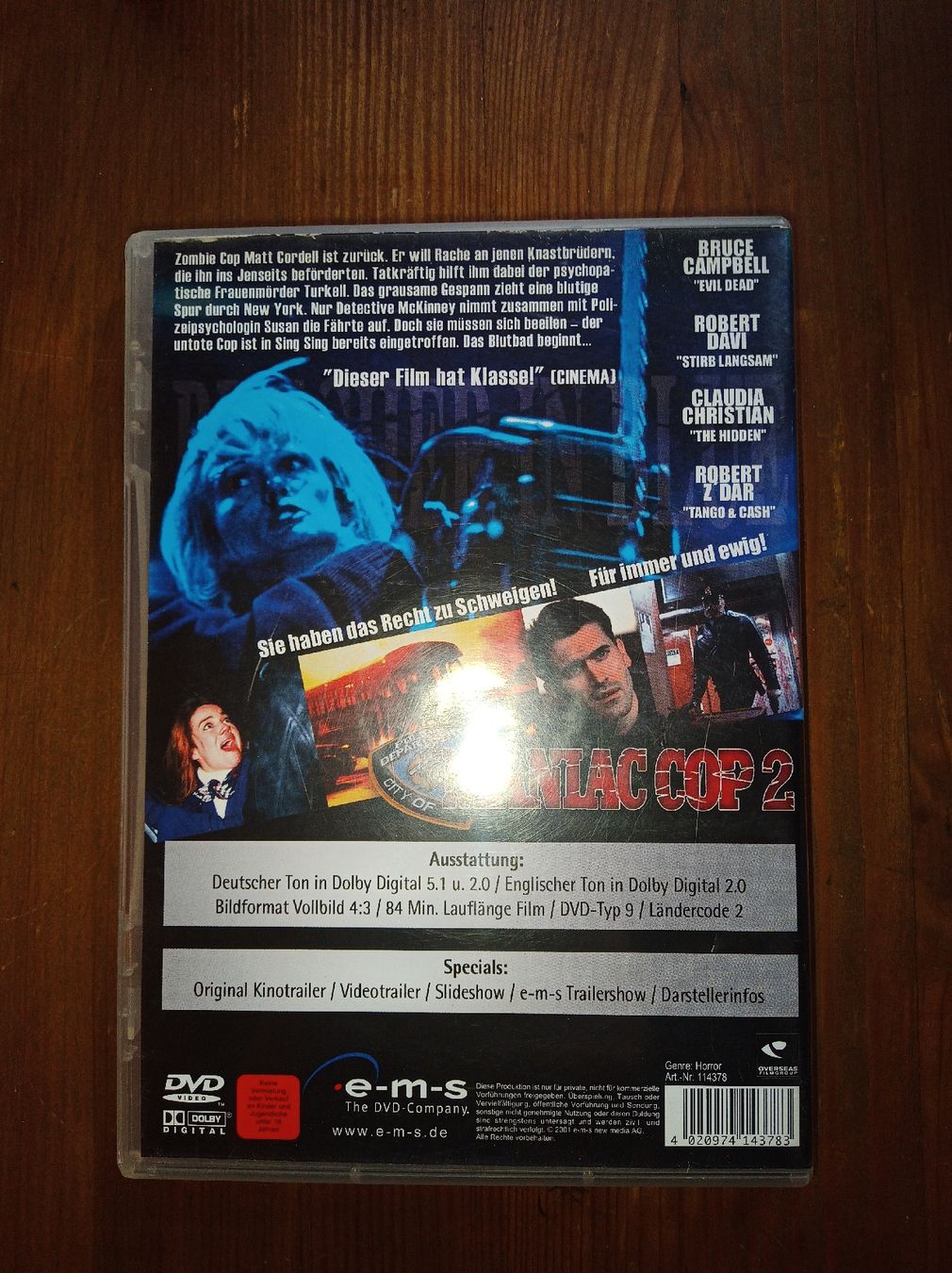 Tous les DVDs: Maniac Cop 2 - Blu-Ray DVD - Horror Kult – D'occasion à Tann par Veebee6 1