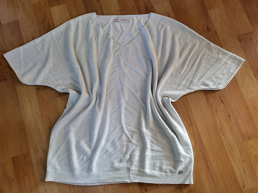 Please Jeans Maglioni & Felpe: neues Please Sweatshirt weiss glänzend – Nuovo (secondo la descrizione) da Zwingen venduto da crazy84