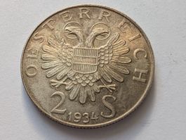 🇦🇹 Austria 2 schilling 1934 Dollfuss  Silver 12g