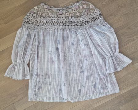 Romantische Boho Bluse, Seide, Gr. S, Top-Zustand!