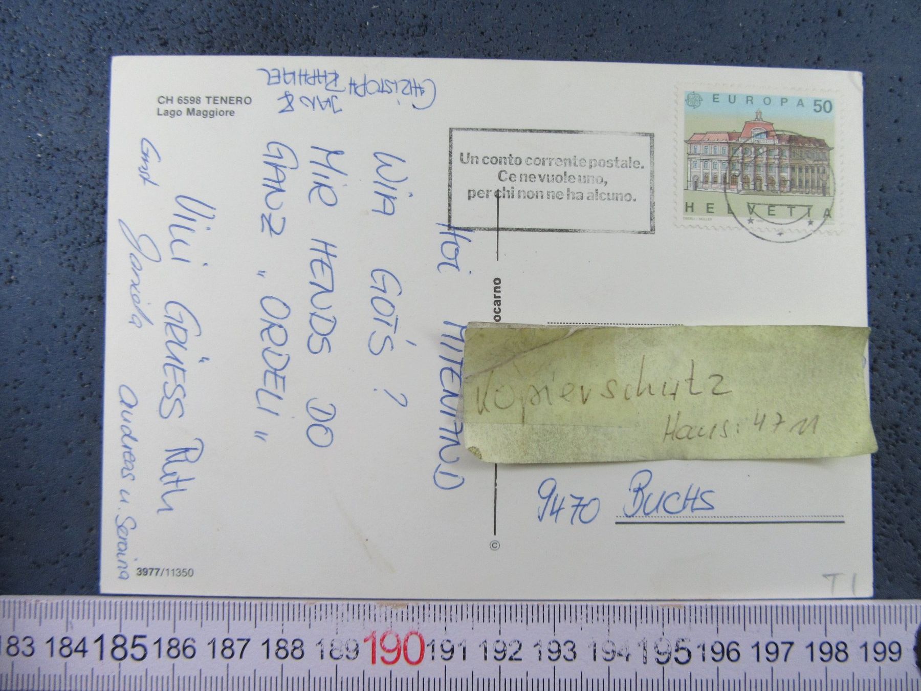 Cartoline postali: TENERO TICINO AK – Usato da Ettingen venduto da Hausi4711 1