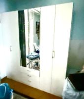 Kleiderschrank weiss mit Spiegel 2 Türen  und 3 Schubladen