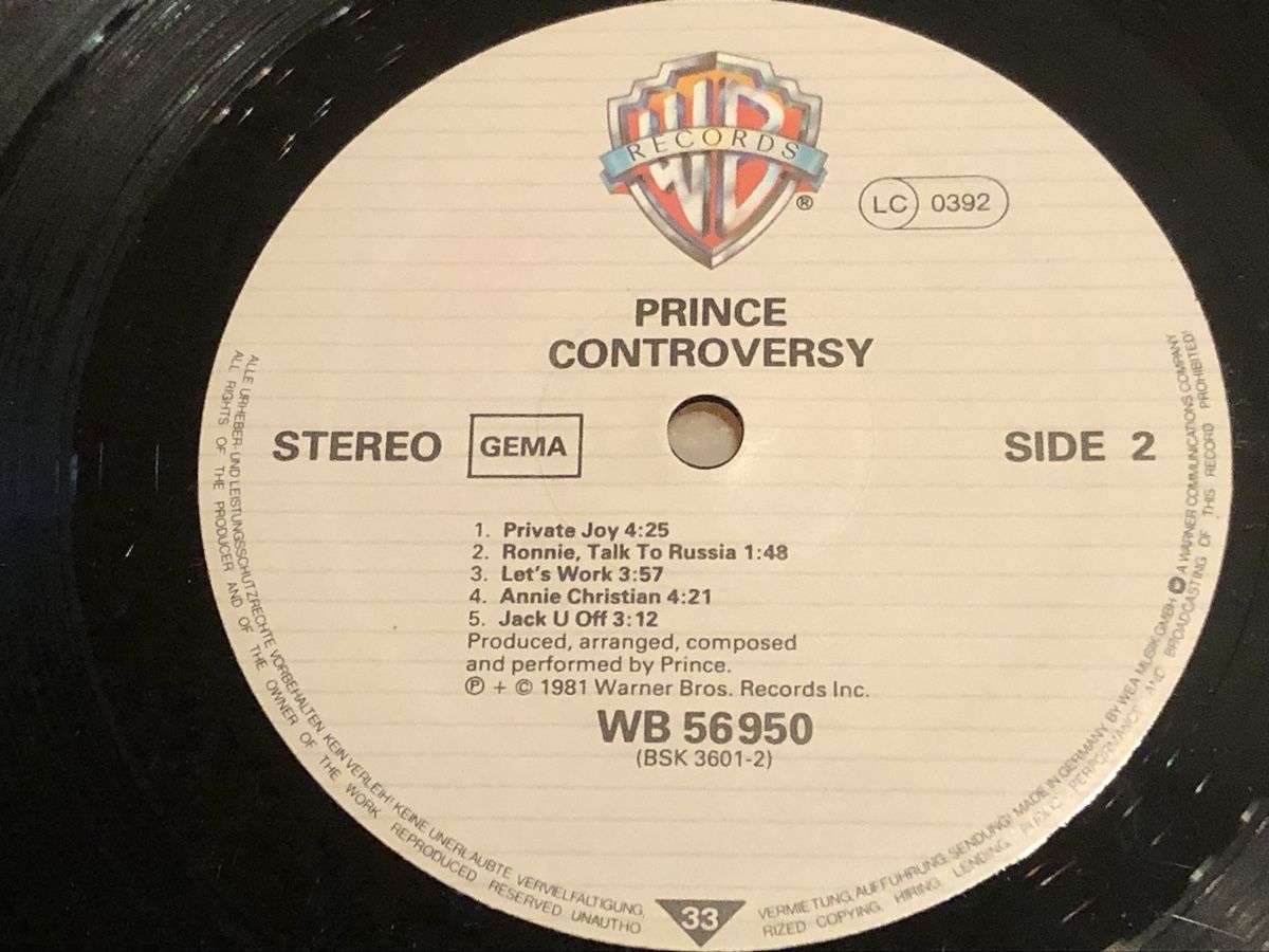 Schallplatten: Prince. 1981. Controversy – Gebraucht aus Faulensee von Mizuno06 3