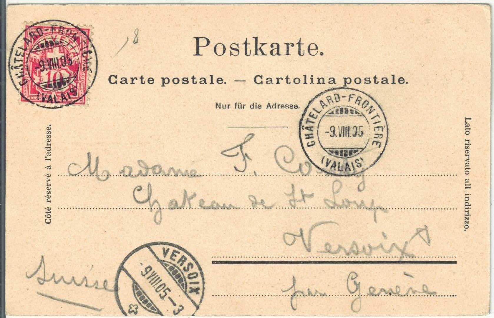 Cartoline postali: Cascades superieures de Barberine pres du Chatelard - animee – Usato da Ettingen venduto da Kartenplanet 1