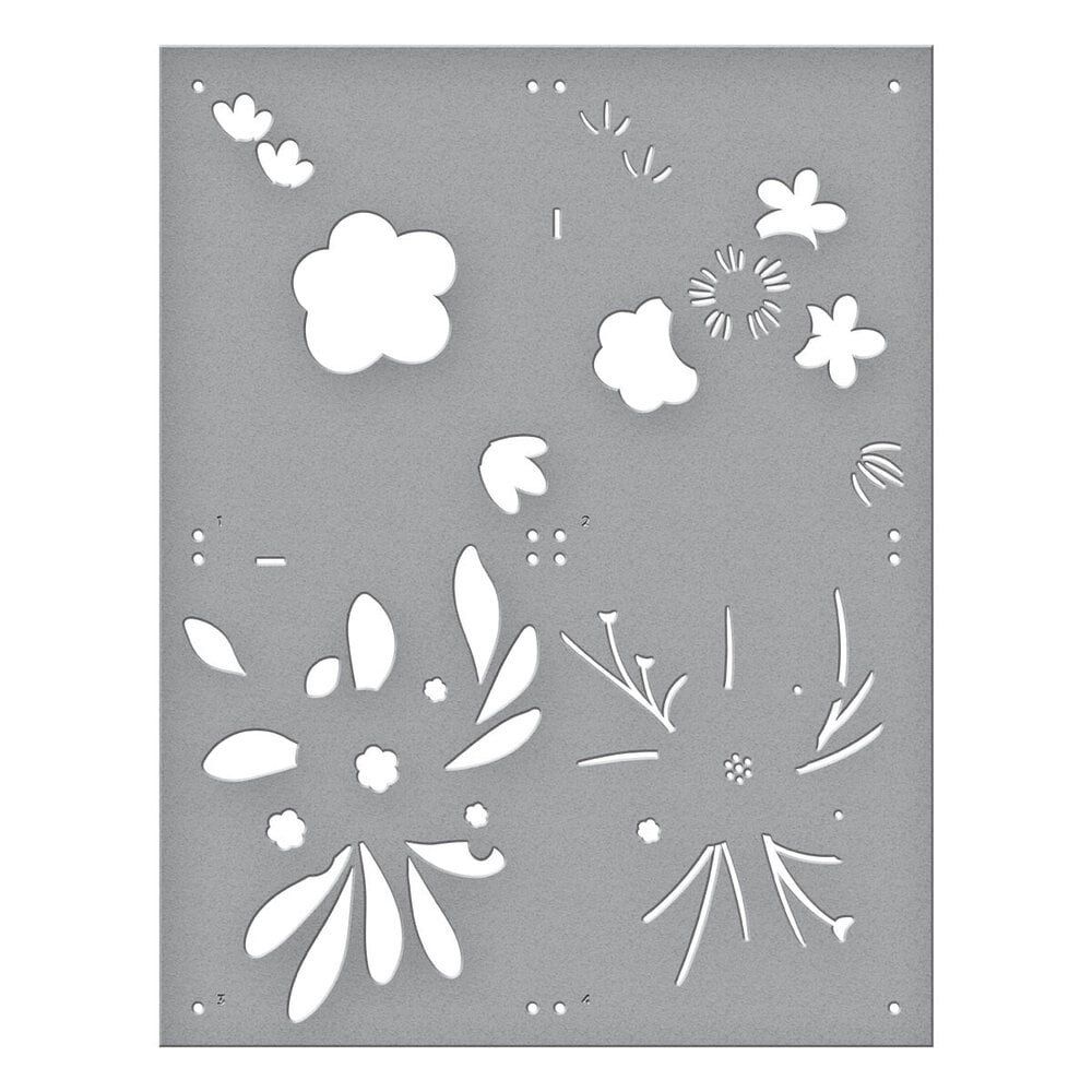 Sciablone: Spellbinders Stencil ** Hello Blooms ** – Nuovo e nell'imballaggio originale da Rubigen venduto da rofi100 7