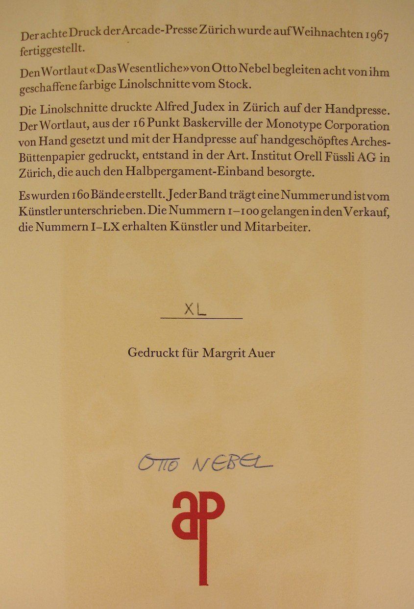 Libri: OTTO NEBEL DAS WESENTLICHE, LINOLSCHNITTE – Usato da Grüningen venduto da Kartensammler 9