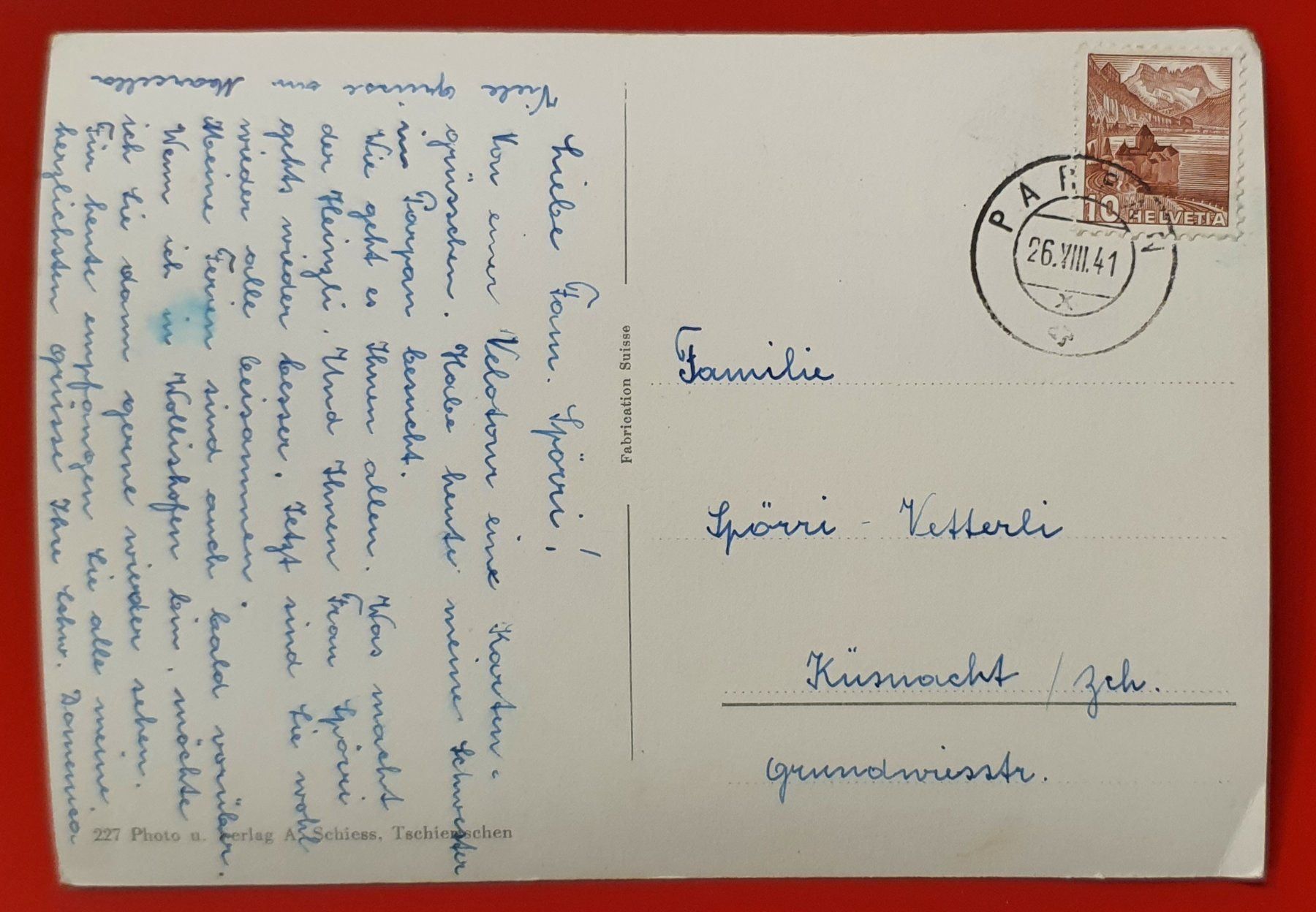 Ansichtskarten: Parpan 1941 – Gebraucht aus Kreuzlingen von Rschweiz1 1