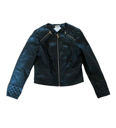 Kunstlederjacke schwarz Gr. 42