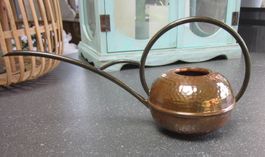 Kleine Mid Century Giesskanne aus Kupfer, Messinggriff
