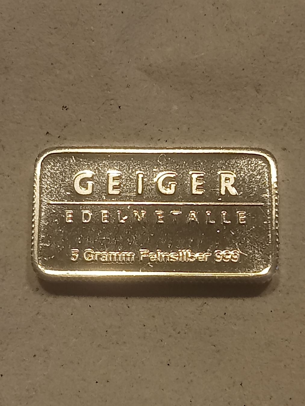 Metalli preziosi: 5 gr  Feinsilberbarren Geiger – Usato da Alpnach Dorf venduto da ake-7x7v