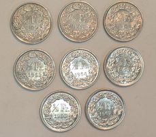 50 Rappen 1960, 61, 62, 63, 64, 65, 66, 67 (Silber)