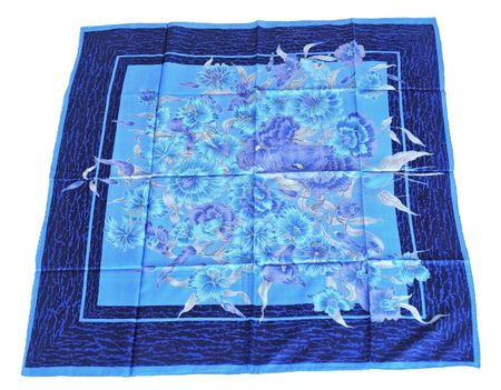 Seidenfoulard 100% Thai Seide, handbemalte Golddetails, NEU!