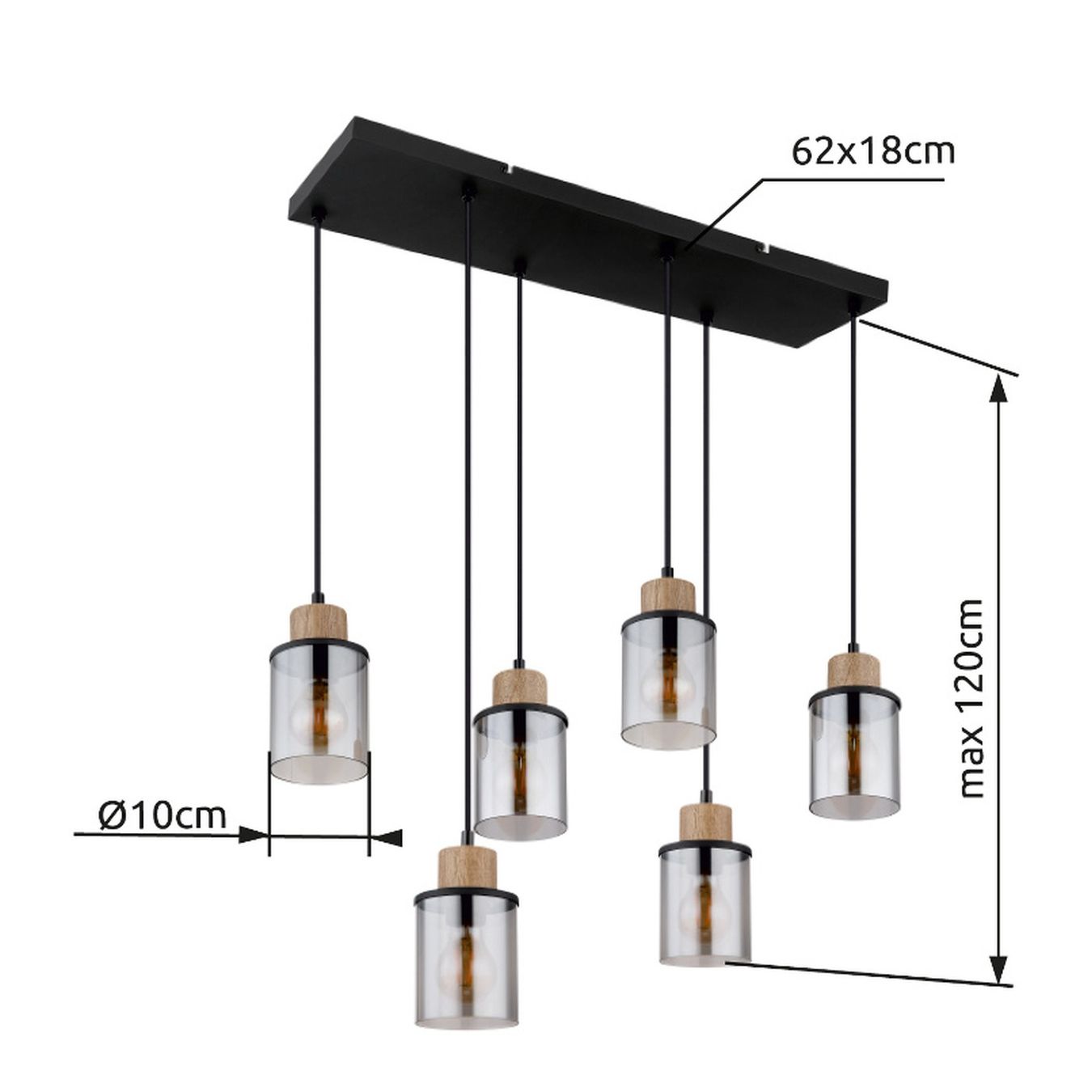 Lampadari & plafoniere: Pendelleuchte, 6 Strahler, 62 cm x 18 cm – Nuovo (secondo la descrizione) da Kreuzlingen venduto da Smart-Light 4