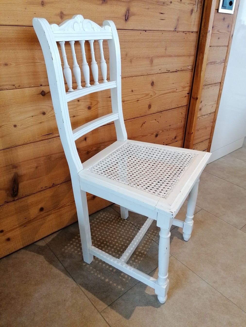 Sedie: Stuhl weiss Gitter Sitz Landhausstil – Usato da Lauerz venduto da Hunty1 1