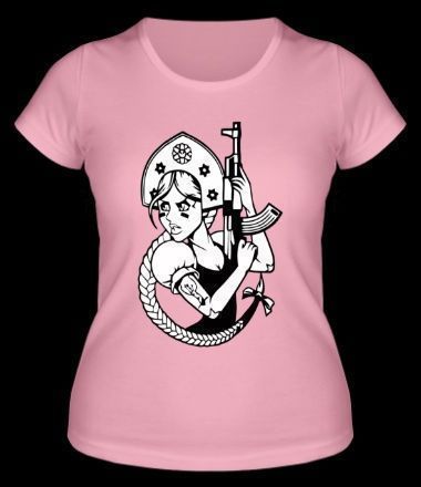 T-Shirt mit Frau Pink