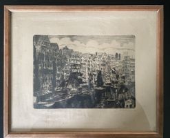 Stich Kauenberg Deichstrassenflotte Hamburg signiert Knorr
