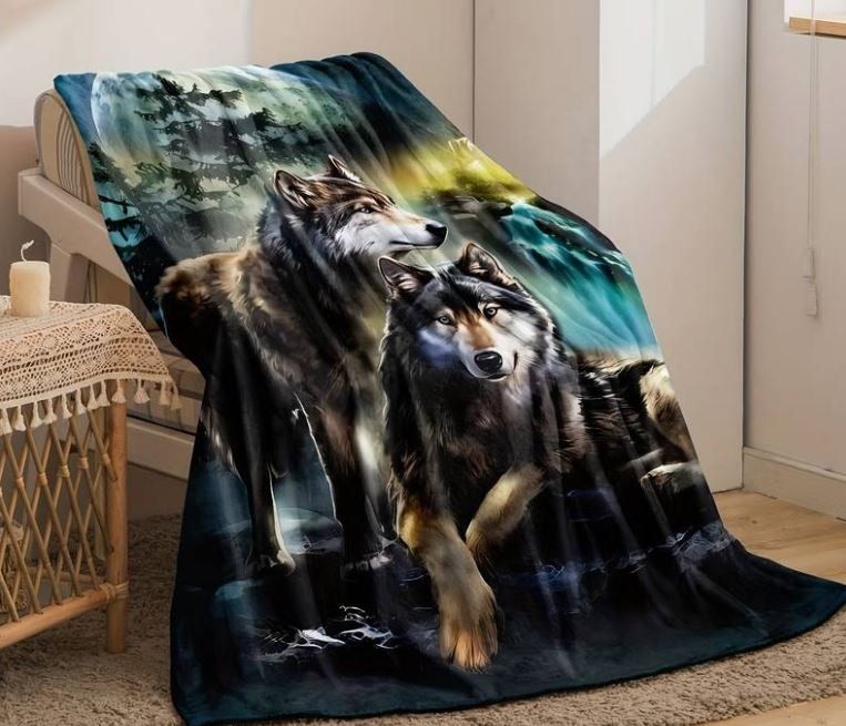 Coperte: Kuschel Decke mit Wolf 150x195cm – Nuovo e nell'imballaggio originale da Langenbruck venduto da Gumsi 1