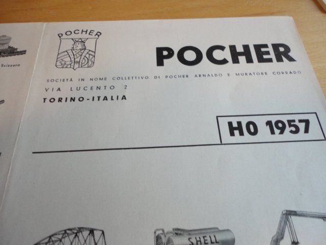 Pocher Modellini di ferrovie: Pocher Prospekt 1957 mit Preisliste – Usato da Wittenwil venduto da trixmartin 1