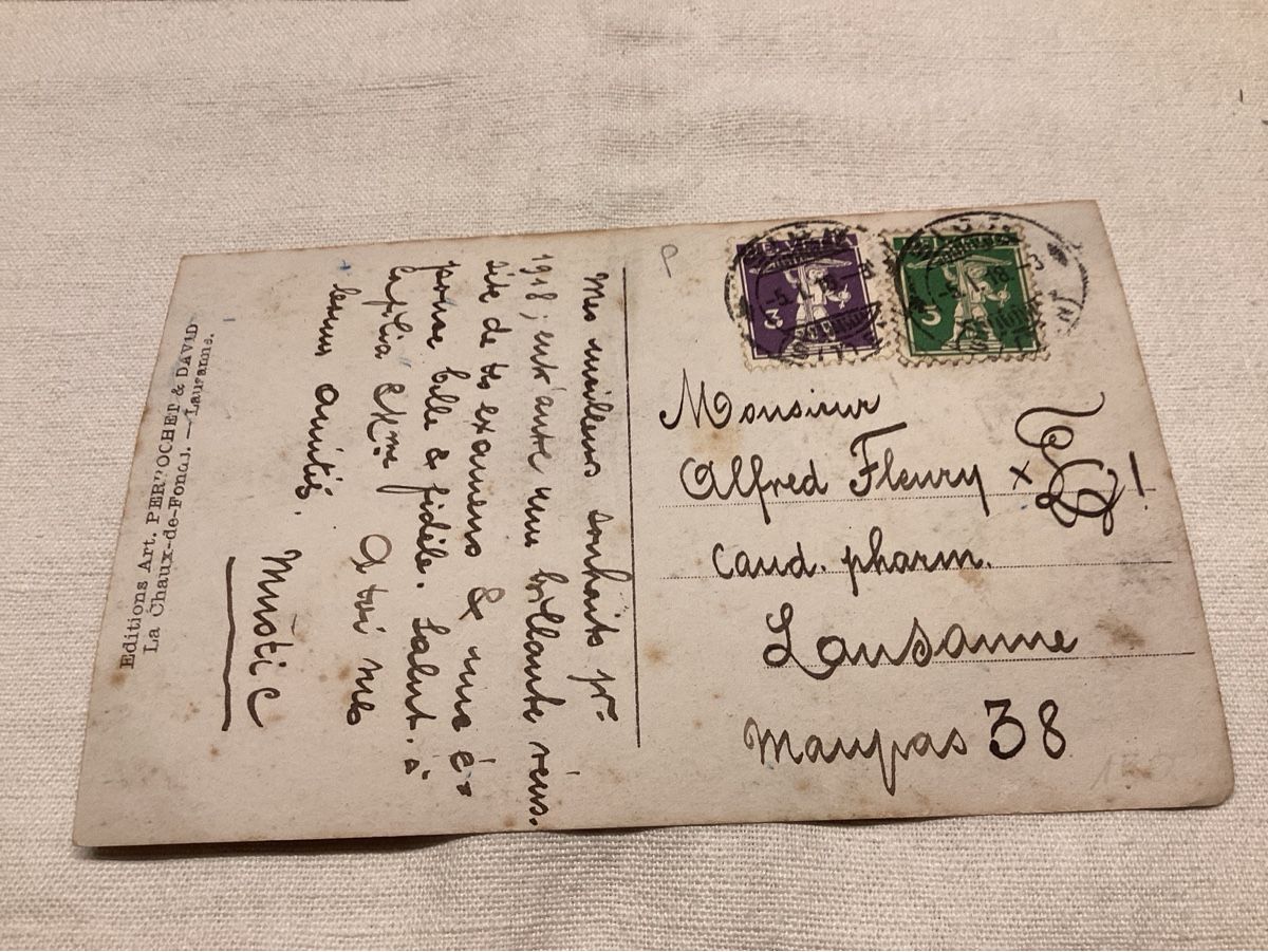 Ansichtskarten: Sion la gare 1918 – Gebraucht aus Luc (Ayent) von Rebouille 1