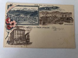 Ansichtskarte Einsiedeln Kloster Hotel du Paon 1900